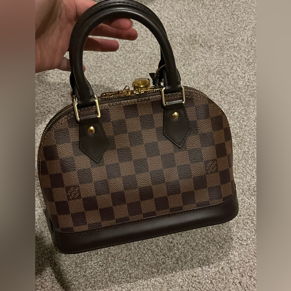 💯 AUTHENTIC Louis Vuitton Alma Handbag (2 way) Damier BB Brown - Picture 15 of 16